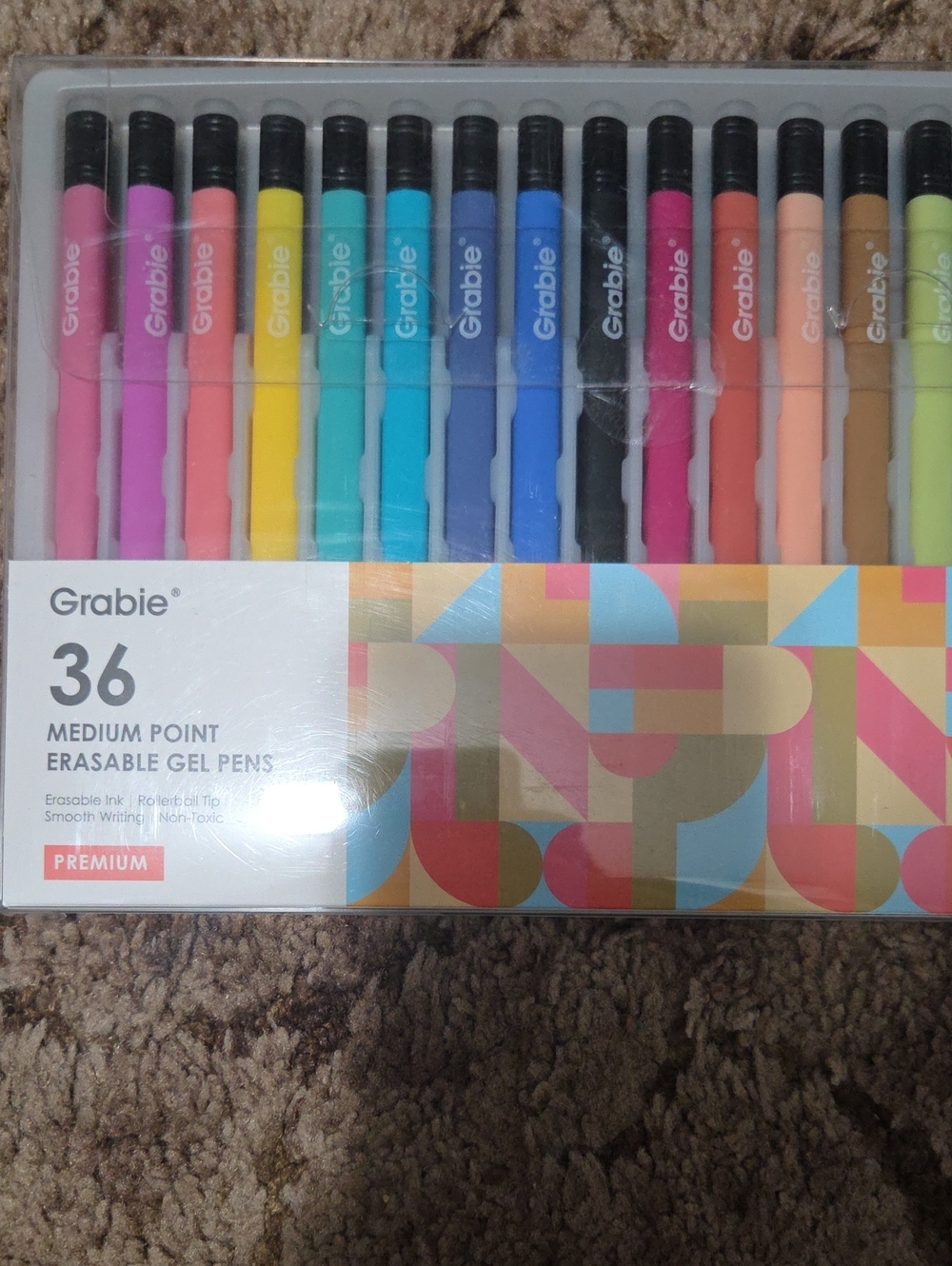 36-Pack Medium Point Erasable Gel Pens - Multicolor